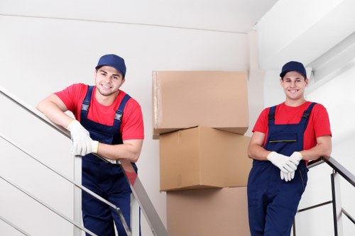 Professional van loading household boxes in Uxbridge