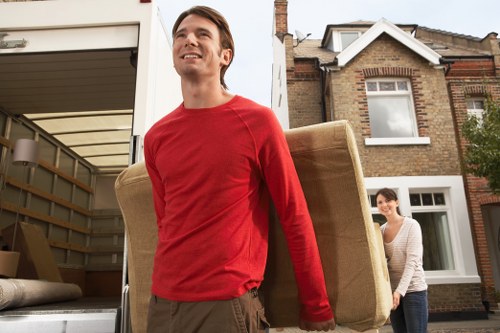 Movers transporting boxes and belongings for a same day move in Uxbridge